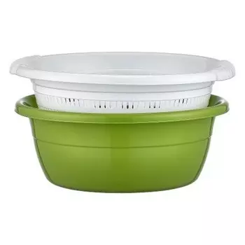 Дуршлаг пищевой с тазиком HobbyLife Emarald, круглый, 4.5 л