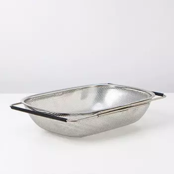 Дуршлаг - сито Доляна на раковину, 34.5247.5 см, раздвижной, нержавеющая сталь, серебристый