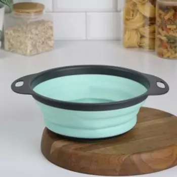 Дуршлаг складной Доляна «Компакт», 29.523.89 см, бирюзовый