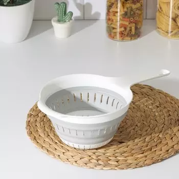 Дуршлаг складной с ручкой «Флекс», 1,3 л, 35,51910,7 см, цвет смоки