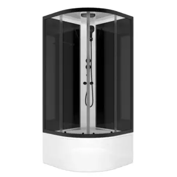 Душ.кабина Domani-Spa Delight Slim 99 high, поддон 45 см, черные стенки, 9090 см