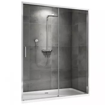 Душевая дверь ABBER Komfort AG93160, 160х200 см, прозрачная, раздвижная, профиль хром