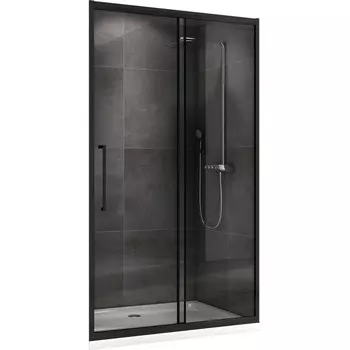 Душевая дверь ABBER Schwarzer Diamant AG30130BH, 130х195 см, прозрачная, раздвижная