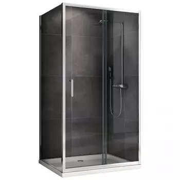 Душевая дверь ABBER Schwarzer Diamant AG301405, 140х190 см, прозрачная, раздвижная