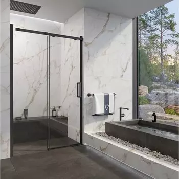 Душевая дверь Veconi Vianno VN70-140-01-19C4, 1400х1950 мм, прозрачная, раздвижная, черный