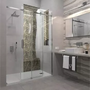 Душевая дверь Veconi Vianno VN74-150-01-C4, 1500х1950 мм, прозрачная, раздвижная, хром