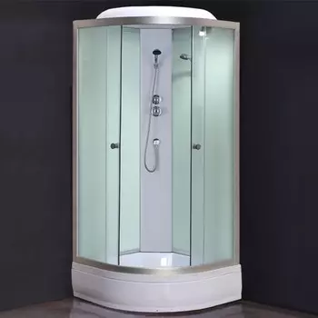 Душевая кабина Comforty 307WG, стекло крезет, задняя стеклянная панель крезет, 90х90х215 см