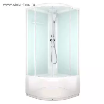 Душевая кабина DOMANI-Spa Delight Slim 99, поддон 45 см, белые стенки, 9090 см, матовая