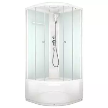 Душевая кабина DOMANI-Spa Delight 99, поддон 45 см, белые стенки, 9090 см, прозрачная