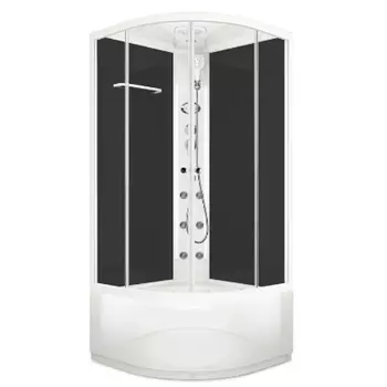 Душ.кабина Domani-Spa Delight Slim 99 high, черные стенки, г/м, 9090218 см, прозрачная