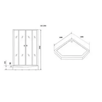 Душевая кабина GROSSMAN GR170D, 120x120x215 см, низкий поддон 15 см, стекло прозрачное