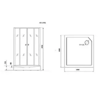 Душевая кабина GROSSMAN GR170QL, 100х100х205 см, поддон 15 см, левая, стекло прозрачное