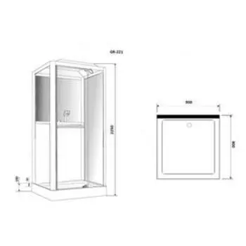 Душевая кабина GROSSMAN GR221, 90x90x225 см, низкий поддон 15 см, стекло прозрачное