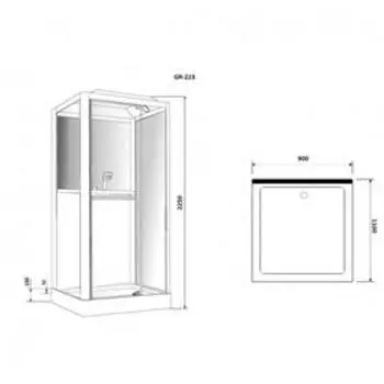 Душевая кабина GROSSMAN GR223, 90x110x225 см, низкий поддон 15 см, стекло прозрачное