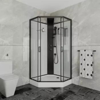 Душевая кабина GROSSMAN GR251D, 90x90x217 см, низкий поддон 15 см, стекло прозрачное