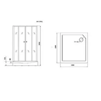Душевая кабина GROSSMAN GR270QR, 100х100х205 см, поддон 15 см, правая, стекло прозрачное