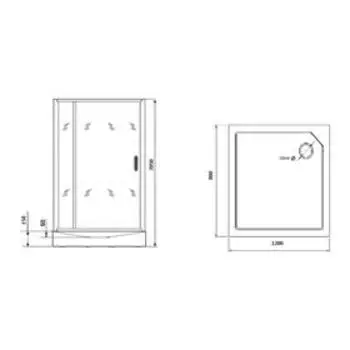 Душевая кабина GROSSMAN GR272QL, 120х80х205 см, поддон 15 см, левая, стекло прозрачное