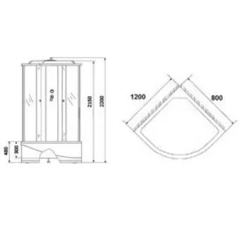 Душевая кабина NG-214-01LN, 120х80х220 см, поддон 48 см, тонированное стекло