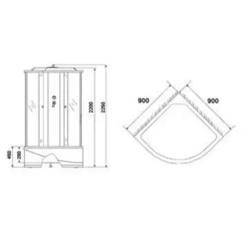 Душевая кабина NG-2308-14, 90х90х215 см, поддон 45 см, матовое стекло