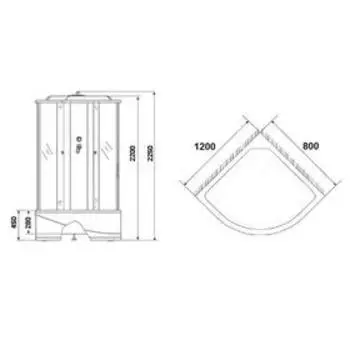 Душевая кабина NG-2310-14L, 120х80х215 см, поддон 45 см, матовое стекло