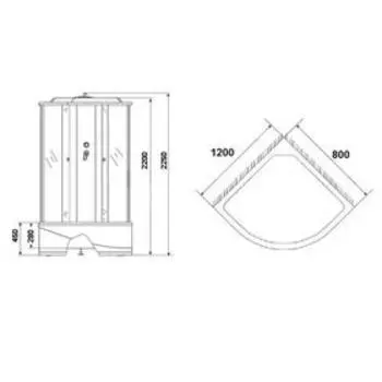 Душевая кабина NG-2310-14R, 120х80х215 см, поддон 45 см, матовое стекло