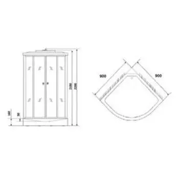 Душевая кабина NG-301-01N, 90х90х220 см, поддон 16 см, стекло мозаика