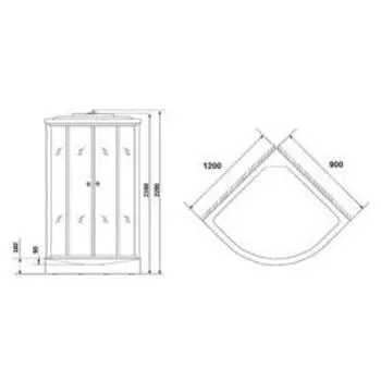 Душевая кабина NG-303-01RN, 120х80х220 см, поддон 16 см, стекло мозаика
