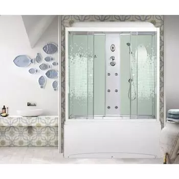 Душевая кабина NG-3150-01, 150х70х220 см, поддон 56 см, стекло мозаика