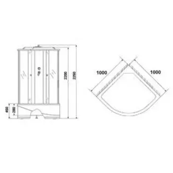 Душевая кабина NG-3319-14, 100х100х215 см, поддон 45 см, матовое стекло