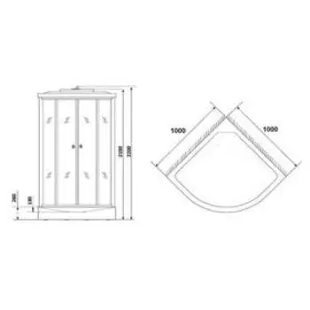 Душевая кабина NG-3501-14, 90х90х215 см, поддон 26 см, тонированное стекло