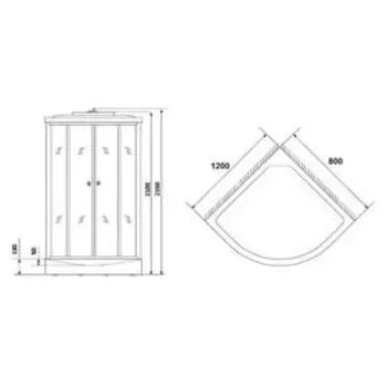 Душевая кабина NG-3512-14R, 120х80х215 см, поддон 13 см, тонированное стекло
