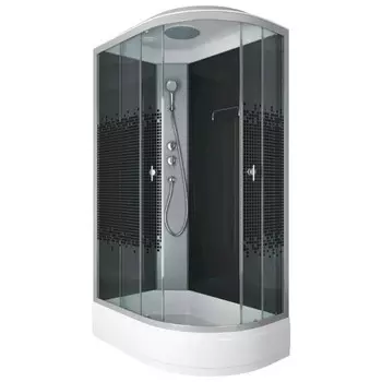 Душевая кабина NG-3524-14L BLACK, 120х80х215 см, поддон 26 см, стекло тонированное, левая