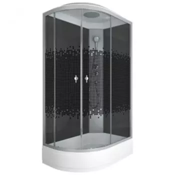 Душевая кабина NG-3524-14R BLACK, 120х80х215 см, поддон 26 см, стекло тонированное, правая
