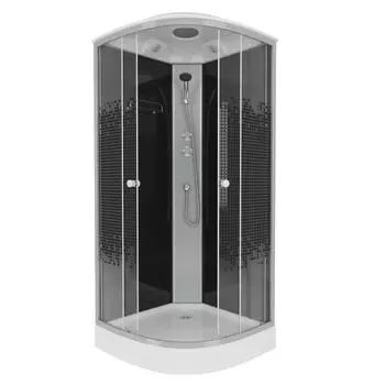 Душевая кабина NG-4501-08 Black, 90х90х215 см, поддон 13 см, стекло мозаика