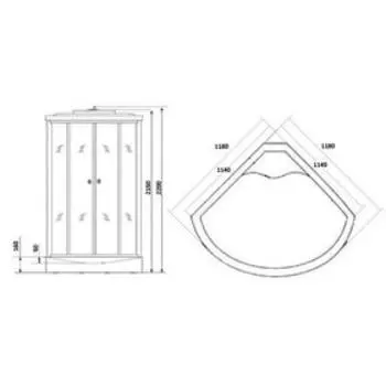 Душевая кабина NG-5012-01, 120х120х220 см, поддон 16 см, тонированное стекло