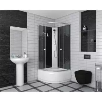 Душевая кабина NG-7508-08BK Black, 90х90х215 см, поддон 40 см, стекло мозаика