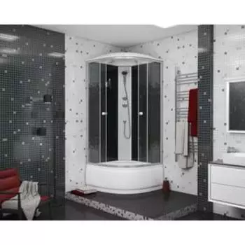 Душевая кабина NG-7509-14 Black, 100х100х215 см, поддон 40 см, стекло мозайка