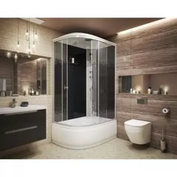 Душевая кабина NG-7510-14R Black, 120х80х215 см, поддон 40 см, стекло мозайка