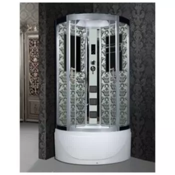 Душевая кабина NG-7790W, 90х90х215 см, высокий поддон, стекло прозрачное, белый
