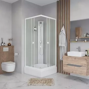 Душевая кабина Niagara Promo P80/26Q/MT/BK, 80х80х200 см, поддон 26 см, без крыши