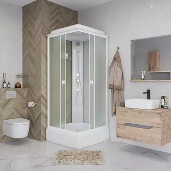 Душевая кабина Niagara Promo P80/26Q/MT, 80х80х215 см, поддон 26 см, матовое стекло