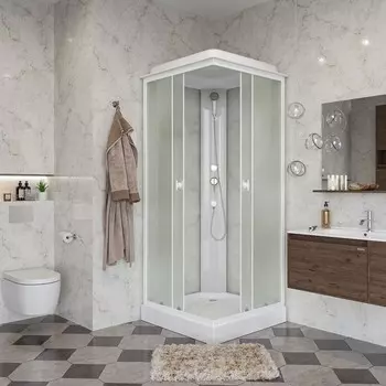 Душевая кабина Niagara Promo P90/13Q/MT, 90х90х215 см, поддон 13 см, матовое стекло