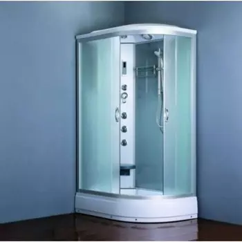 Душевая кабина ВМ 8824, 120 80 215 см, левая, низкий поддон, матовая, полка, зеркало