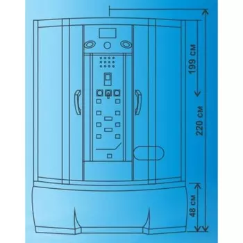 Душевая кабина ВМ 8828, 170 85 215 см, глубокий поддон, тонированная, гидромассаж, электрика