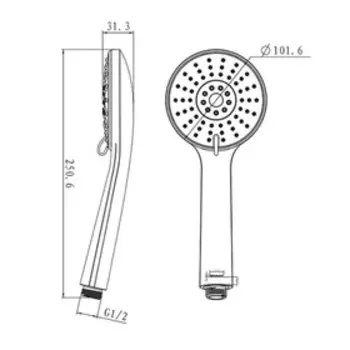 Душевая лейка BRAVAT Stream P70138CP-1A-RUS, 3 режима, d=102 мм, хром