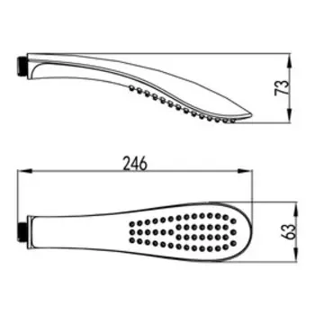 Душевая лейка Lemark LM8006C, ручная, 63 х 246 мм, 1 функция, хром