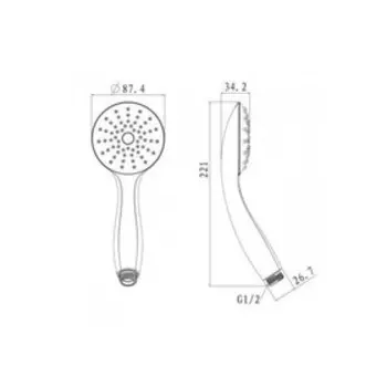 Душевая лейка Lemark LM8119C, ручная, d= 87,4 мм, 1 функция, хром