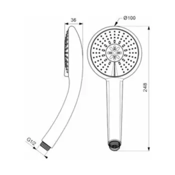 Душевая лейка Vidima FRESH М3 BA210AA, 3 режим, хром