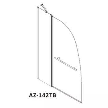 Душевая шторка на ванну Azario AZ-142TB, (70+30)x140 см, с поручнем, прозрачное стекло 6 мм 492921