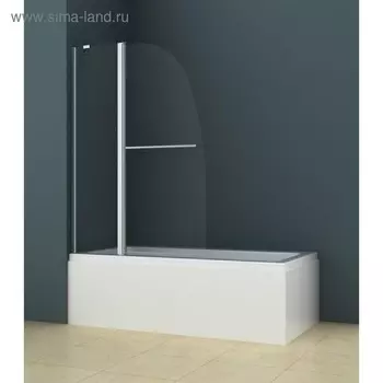 Душевая шторка на ванну Azario AZ-142TB, (70+30)x140 см, с поручнем, прозрачное стекло 6 мм 492921